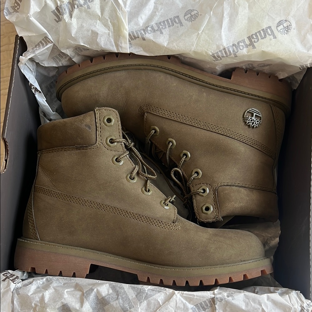 Olive Timberland boots